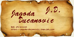 Jagoda Ducanović vizit kartica